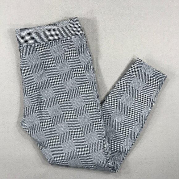 Old Navy Stevie Pull On Pants Women Medium Black White Houndstooth Plaid Stretch - Picture 1 of 12